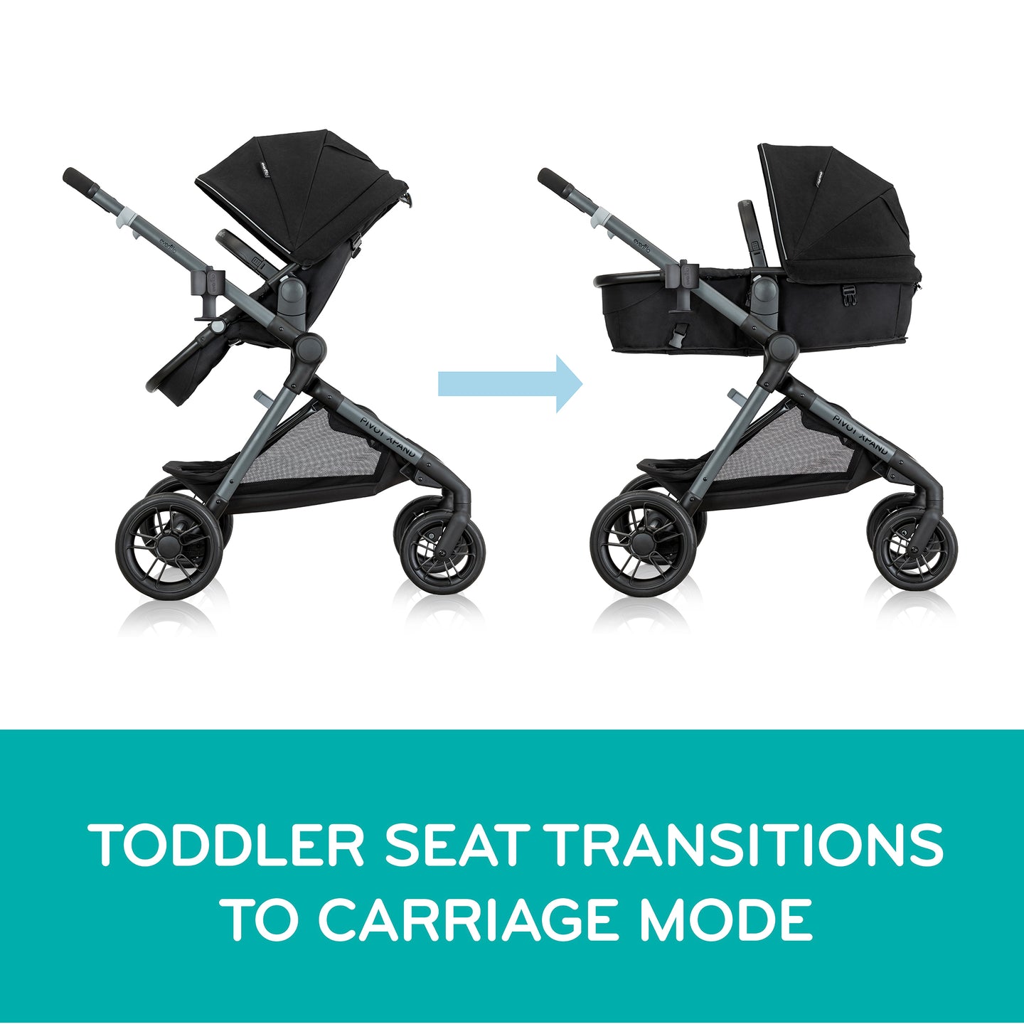 Evenflo - Pivot Xpand Modular Travel System with LiteMax Infant Car Seat - Ayrshire Black